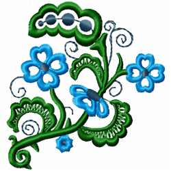 Flowers And Tree Embroidery Design 10